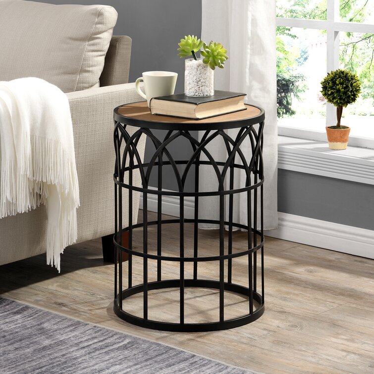 17 Stories Grandview Tray Top Pedestal End Table | Wayfair